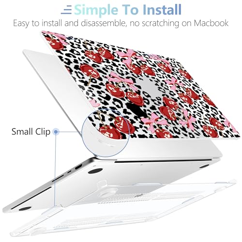 Image of MEEgoodo Case for M5 MacBook Pro 16 inch Case 2026 2024 2023 2021 with M5 M4 M3 M2 M1 Pro /Max Chip, Fit Model A3429 /A3428 /A3403 /A3186 /A2991 /A2780 /A2485, Leopard & Cherry