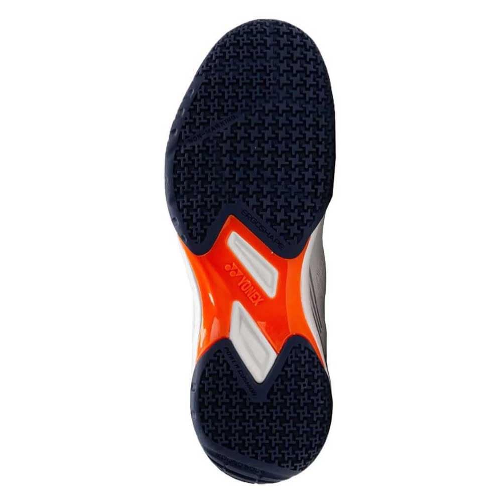 YONEX Power Cushion Strider Beat Badmintonschuhe, Weiß/Orange, SHBSB1