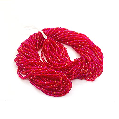 Perlin 2 mm Seed Beads Glass Beads Indian Beads Seed Beads Pony Beads Preciosa Ornela Czech 11/0 9000 Pieces on 24 Strands Red AB Transparent Round - Image 4