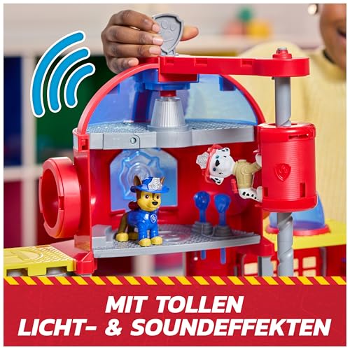 PAW PATROL – Fire Rescue Feuerwehr-Station mit Licht- und Soundeffekten, Wasserkanone, Rutschstange und Startrampe, ca. 38 cm… – Ansicht 7