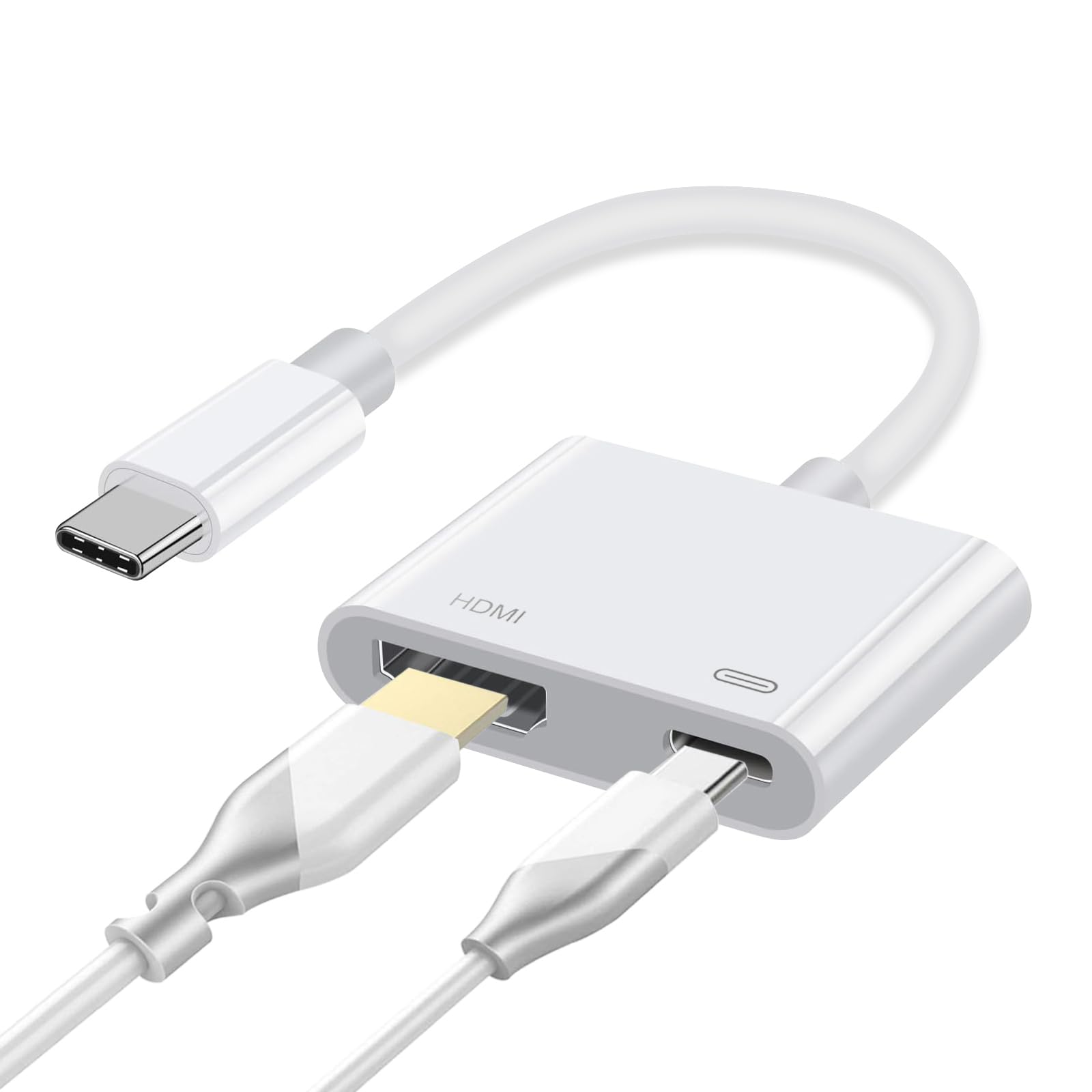 USB C Type C HDMI 変換アダプタ 2024新登場 2in1 hdmi 変換 タイプc 4K@60HZ 映像出力 Hdmiポート+100W PD急速充電ポートhdmi type-c 変換アダプター対応Thunderbolt 4/3 iPhone 15 Pro/iPhone 16/Pro Max/MacBook Air/MacBook Pro/iPad PRO/Galaxy S20+等