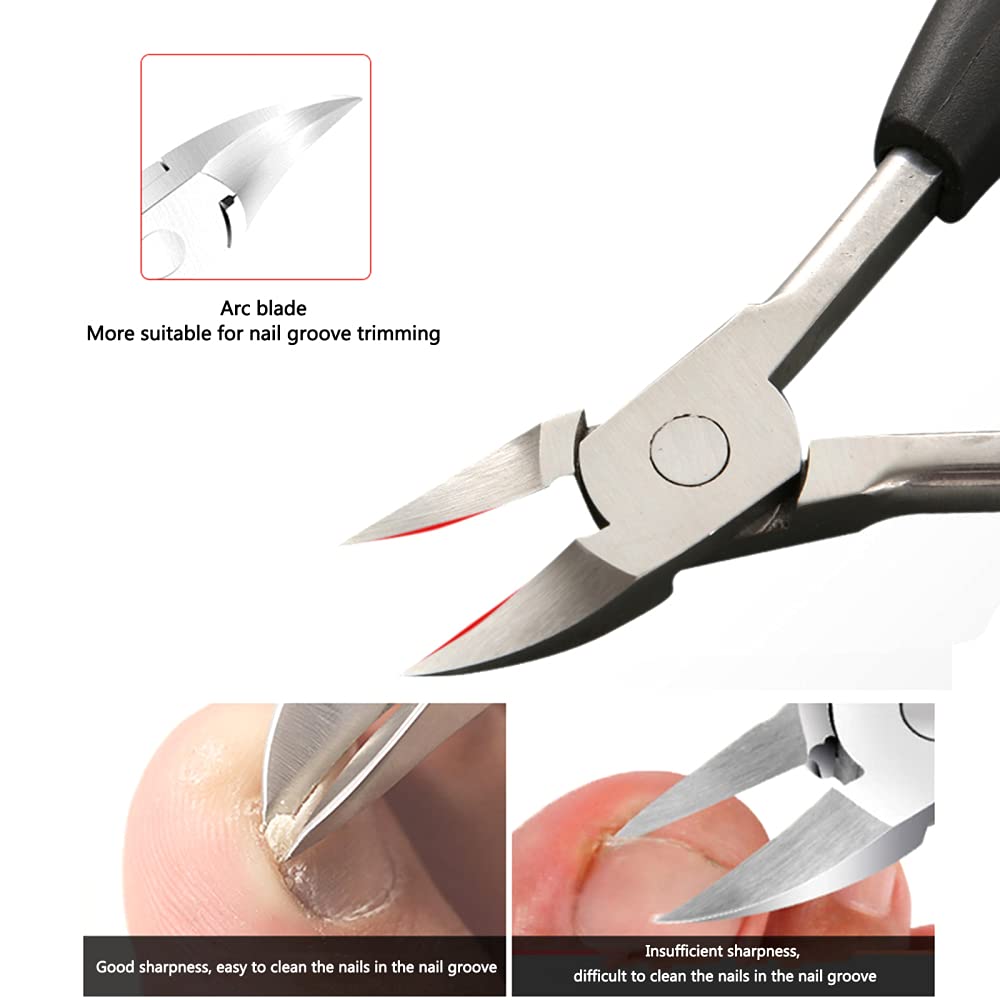 Zehennagelknipser Nagelknipser Nagelknipser, Nagelknipser-Set, scharfe Hochleistungs-Zehennagelknipser und Fingernagelknipser-Set for dicke Nägel und eingewachsene Zehennägel, geeignet for Männer, Fra