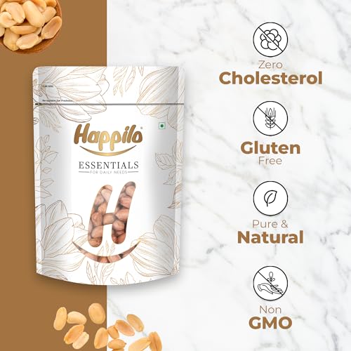 Image of Happilo Essentials Raw Peanut 500g, Plant-based Protein, Healthy Snacks, Guilt-Free (Pack of 2)
