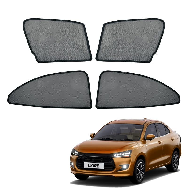 Image of Maruti Suzuki Dzire Magnetic Sun Shades /Curtains - Set of 4pcs (Row A /B) Suitable for Dzire 2024 Onwards