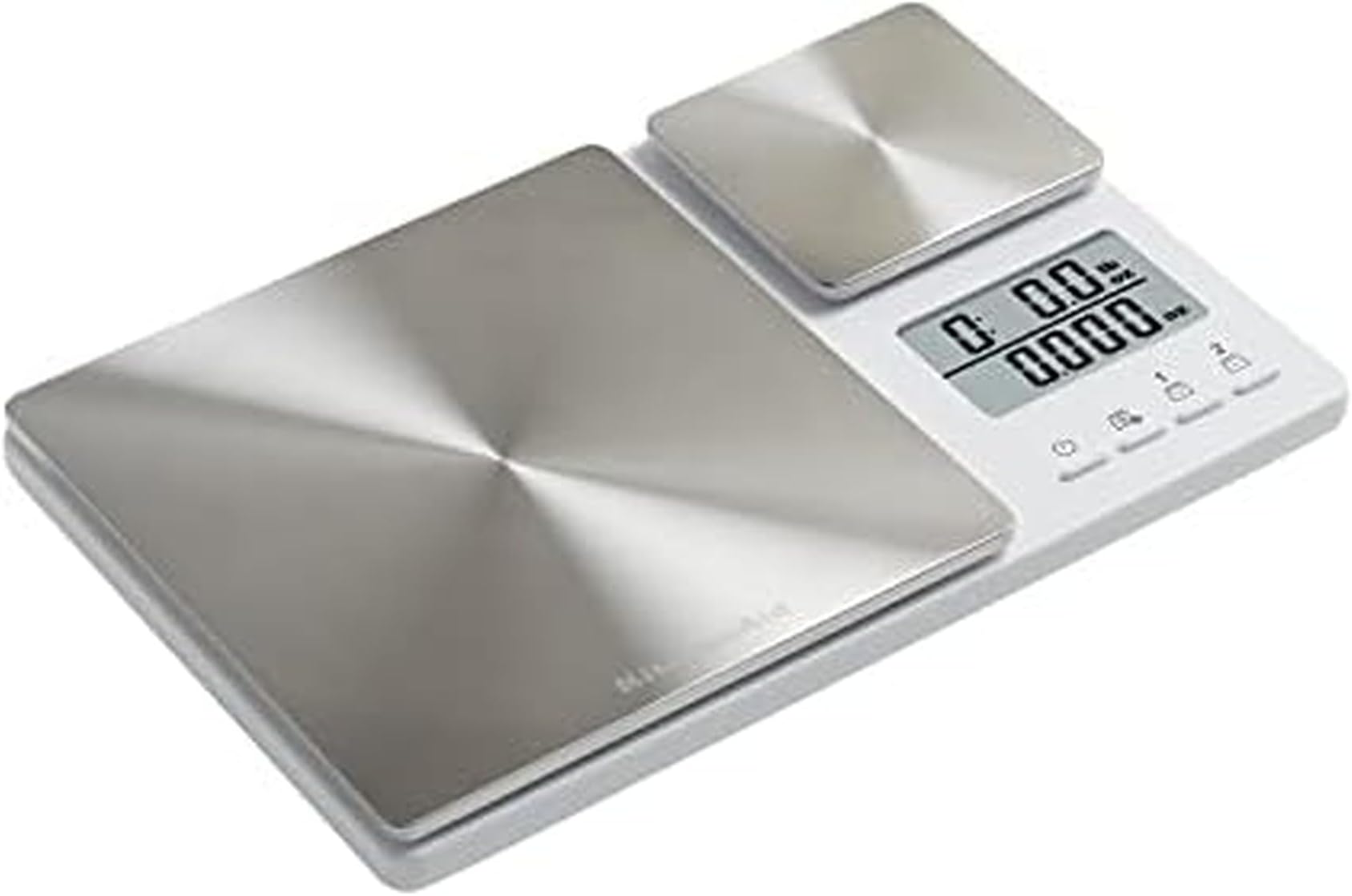 KQ909 Dual Platform Digital Kitchen and Food Scale, 11 Pound Capacity and Precision 16oz Capacity, White with Stainless Steel