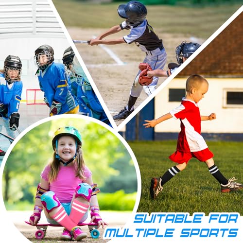 Unittype 6 pares de meias de futebol infantil com listras juvenis, presente de Natal para meninos e