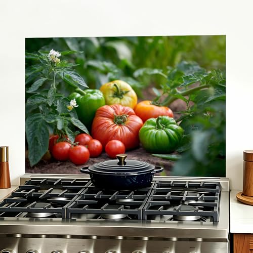 Image of Tomato Garden Kitchen Backsplash Peel and Stick, 35.4x23.6 in