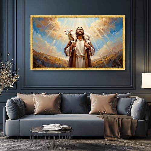 Peinture religieuse chrétienne de Jésus sur toile haut de gamme - 2