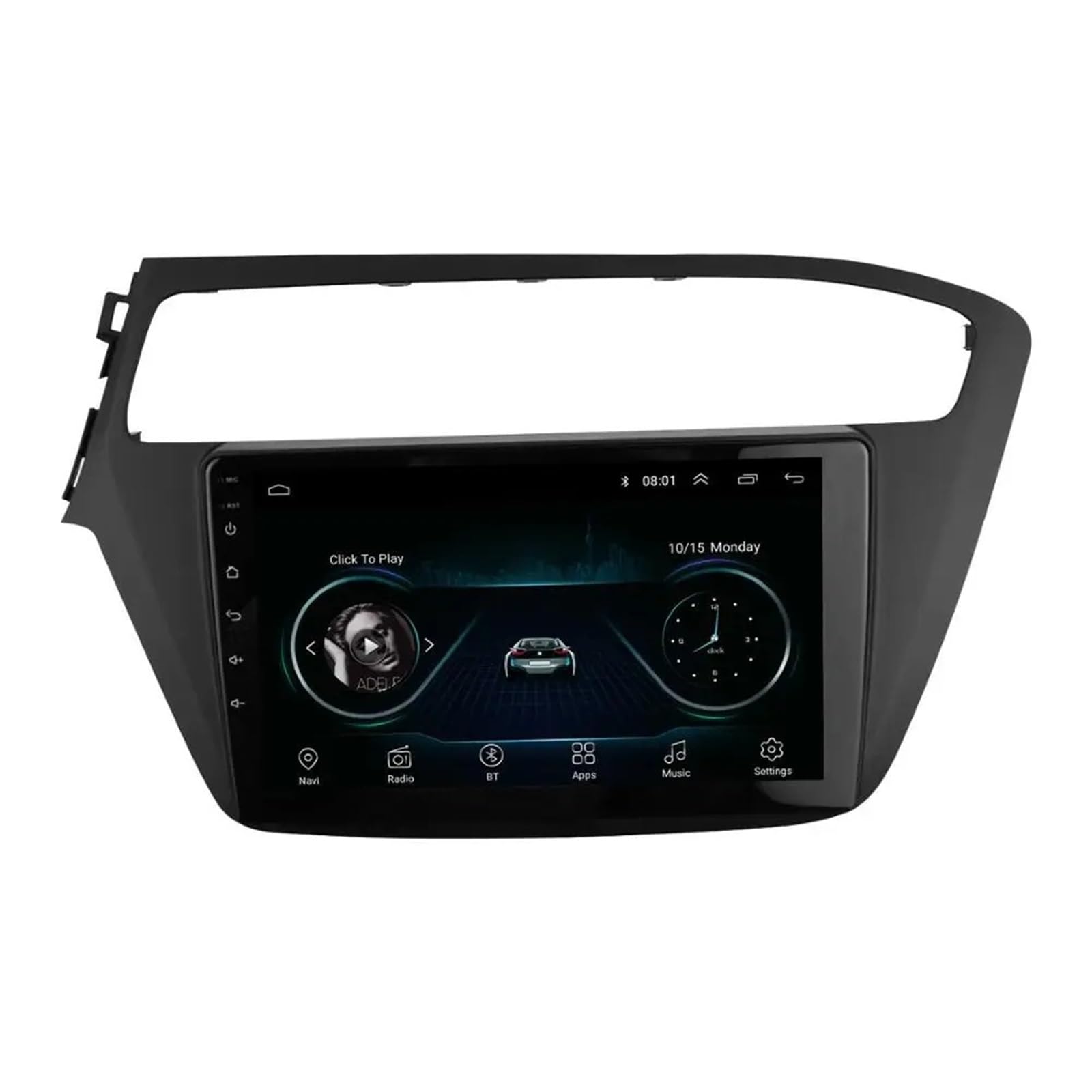 Panel de radio de 9 pulgadas compatible con HYUNDAI i-20 2018 Panel estéreo Panel de reproductor de DVD Kit de molduras envolventes for instalación en tablero de reproductor de DVD Instalar el kit de