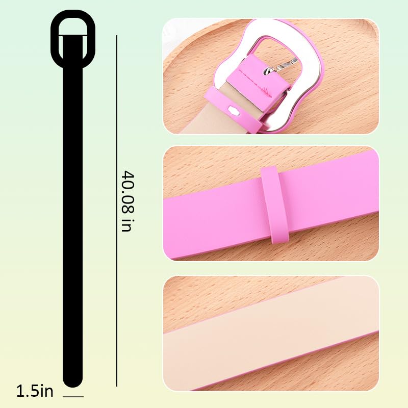 YALLNASL Chunky Thick Belt for Jeans Pants Retro Leather Belts for Women Girls Trendy Cowgirl Belt Y2k Belts Vintage Outfits2