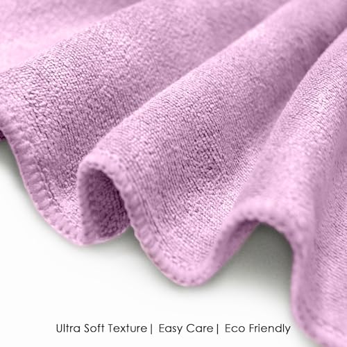 Image of HOUSSE Microfiber Face Towels | Ultra Absorbent, Odour-Free, Quick Dry 450 GSM Face Towel for Home, Gym, Travel, Running and Personal Use | 30x30 cm | Set of 4 in One Colour (Dusky Orchid, Pack of 4)