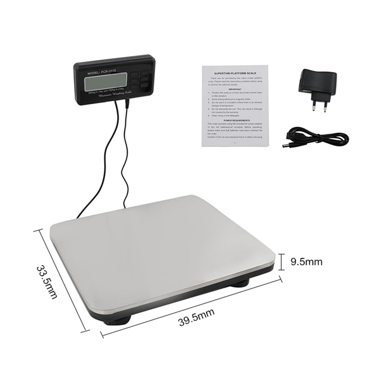 Digitale Boden Tischwaage,220V Paketwaage,Briefwaage 660 lbs/300 kg PlattformWaage,Elektronische Plattform edelstahl LCD display Tischwaage,Digitalwaage,digitale Küchenwaage silber neu
