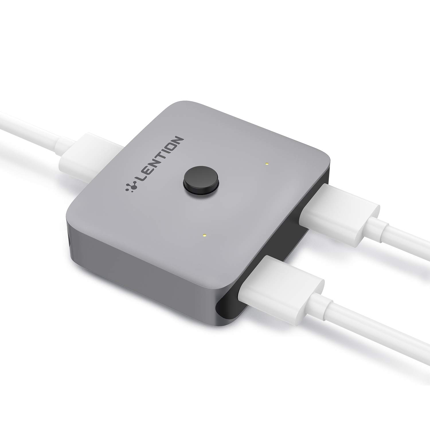 LENTION 2 x 1/1 x 2 Interruttore Bidirezionale in Alluminio HDMI 4K/60Hz, Nessun'Alimentazione Esterna Necessaria per iPad Pro 2018, Macbook Air/Pro, Windows, Chrome, Linux, HDTV, TV Box - Grigio