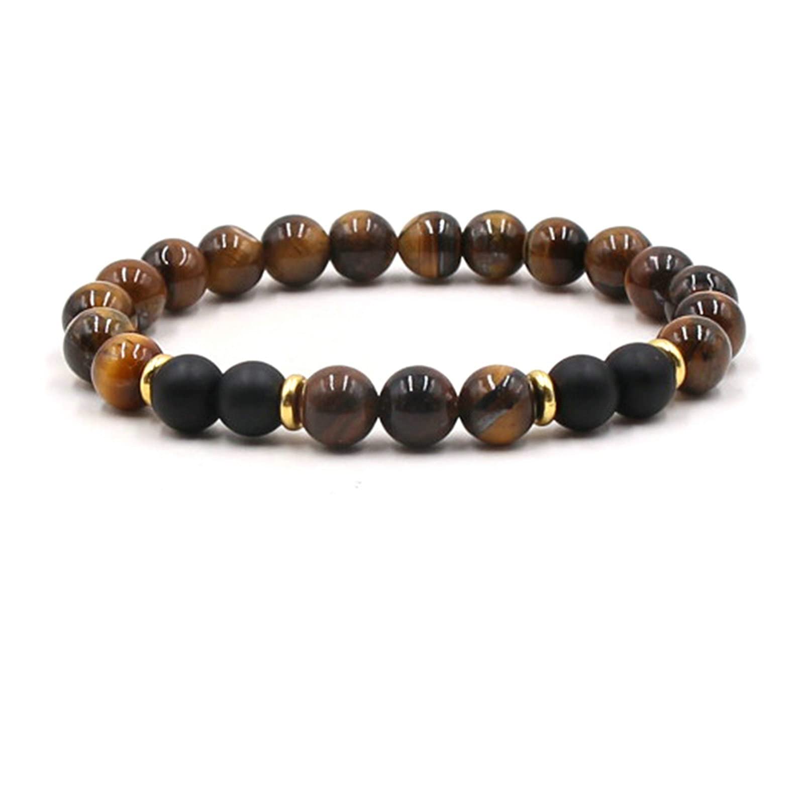 HLTYGWX Herren-Diffusor-Armband Lava, 8 mm Lavastein-Armband mit bunten Perlen, elastisches Armband für Damen, 19 cm