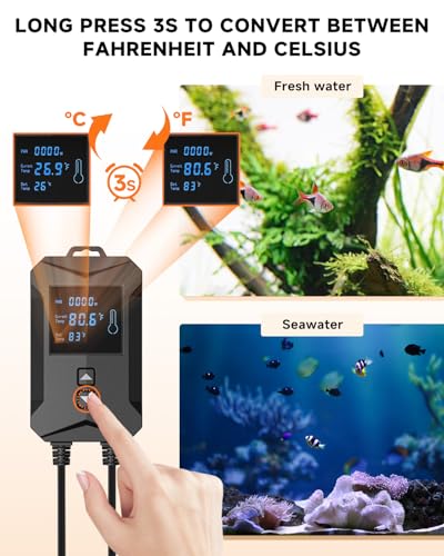 Image of AQQA Aquarium Heater 800W /1000W /1200W /1400W Fish Tank Heater