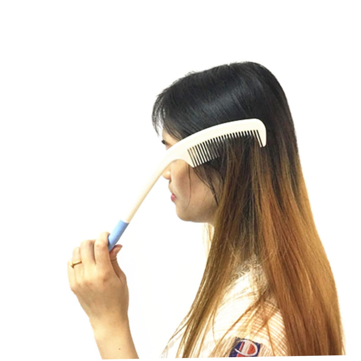 3stücke Langgriffkamm Für Damen Und Herren Ergonomischer Gebogener Kamm Aus Leichtem Kunststoff Für Haartypen Für Nasses Und Trockenes Haar Für Senioren Und Menschen Mit