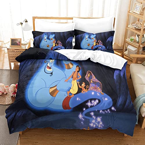 Aladdin's Lamp Juego De Ropa De Cama De 3 Piezas,Aladdin Aladdin 3D Impresión,Microfibra Juego De...