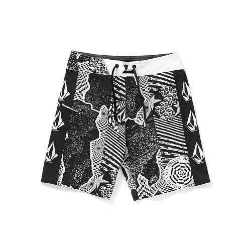 Image of Volcom Boys Lido Iconic Mod Black White 22