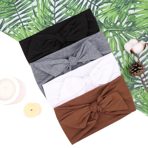 Image of 4-Piece Adjustable Knotted Headbands for Women - Elastic, Fashionable Sports & Workout Headbands
