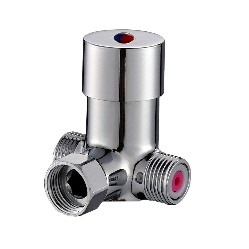 Weirun Chrome Bathroom Brass Automatic Sensor Touchless Faucet Tap Hot & Cold Water Temperature Control Thermostatic Mixer Mixing Valve,