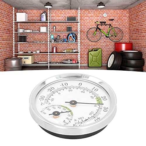 Miniatura 9 de Termómetro de dial, termómetro interior tipo dial, higrómetro, puntero tipo mini medidor de temperatura y humedad, verde plateado, termómetros para