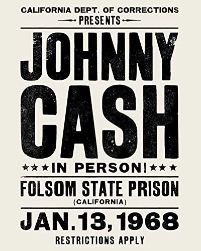 Póster de Johnny Cash, el alma del outlaw country en una impresión del show de 1968