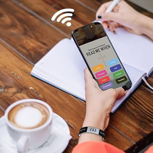 Bible Verse Bracelets for Women Men Daily Wearable Bible Bracelet Christian Scan Verse Bracelet Spiritual Energy Quotes Scripture Bracelets Prayerful Faith Bracelet - Image 6