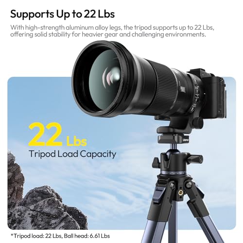 Image of ULANZI Ombra ⅡCamera Tripod 61.5 Inch, 360 Ball Head Travel Tripod Stand with Uka Quick Release Plate for DSLR Sony Canon Fujifilm Camera Smartphone Vlogging Photography with Phone Mount Carry Bag