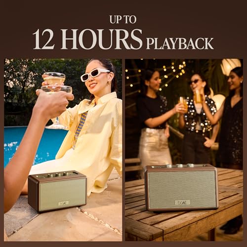 Image of Stone Opus, 80W Signature Sound, 12HRS Battery, Multilink Connectivity, Built-in Subwoofer, Premium Design, TWS, Bluetooth Speaker, Wireless Speaker, Portable Speaker (Caramel Brown)