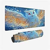 青 マウスパッド 大型 800x300x3mm ゲーミングマウスパッド フクロウ マウスパッド 大型 防水 防汗 耐久mouse pad 滑り止め 水洗い デスクマット 超薄型 オフィス用 高精度布面 mouse pad ノート PC用 持ち運び便利 おしゃれオフィスグッズ Y2-756