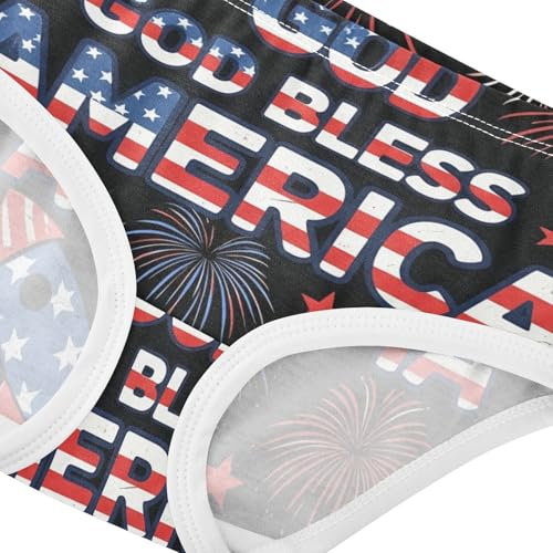 Cotton Toddler Underwear Floral Patriotic Graphic Phrase America Cute Panties Girl Artistic Kids Undies Briefs 2t4