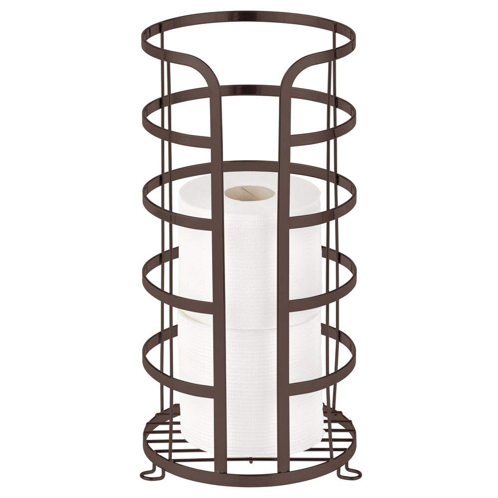 Buy mDesign FreeStanding Spare Toilet Roll Holder Metal Bathroom