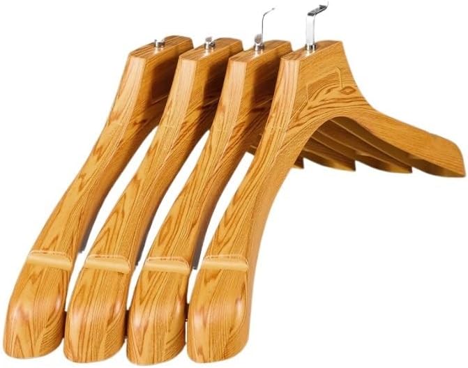 Coat Hangers 5 Pack Wide Shoulder Hangers,Suit Hanger with Non Slip Groove,Thick Plastic Coat Racks for Dress, Jacket, Sweater, Heavy Clothes,5pcs-03