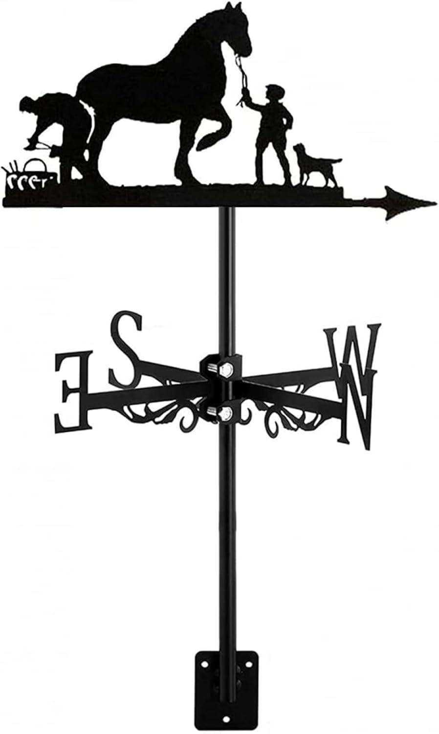 馬車 金属 ステンレススチール ウェザーベーン 風向インジケーター 屋根の装飾アクセサリー 屋外 農場 庭 ガゼボ スタイル 4