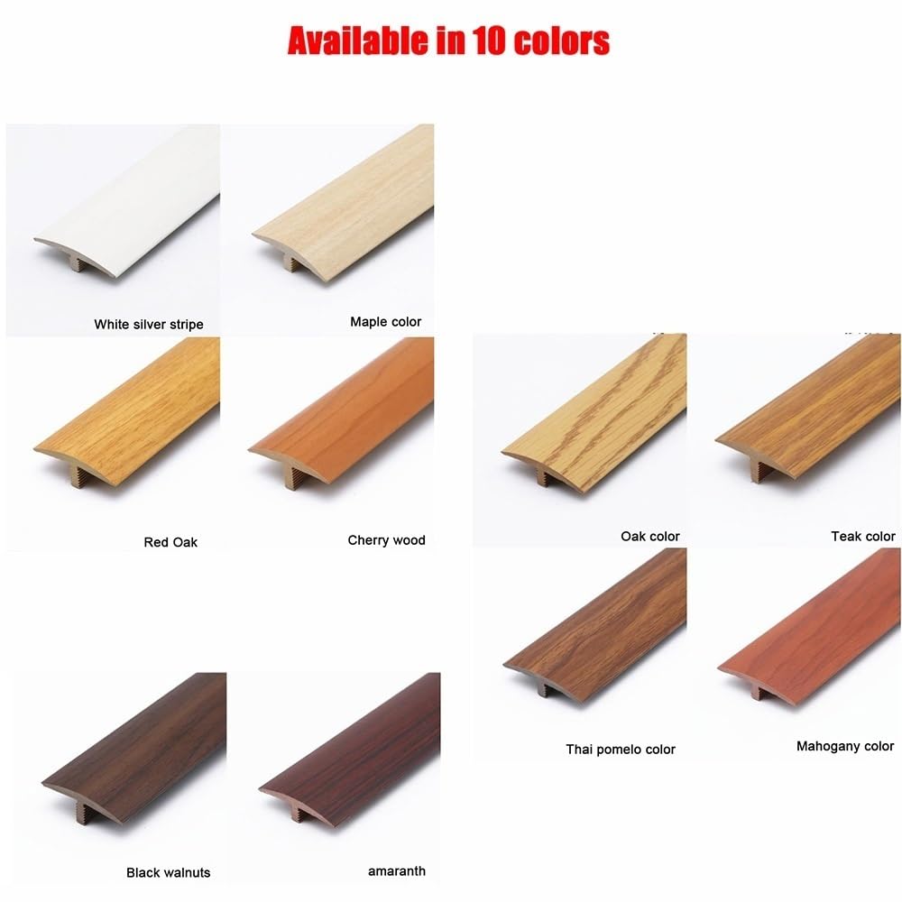 NILZA 20mm Bande De Recouvrement De Sol Seuil De Porte en T, Bande De Transition en PVC Moquette Rail De Transition, Barre De Seuil Carrelage, Imperméable (Color : A, Size : 2PC)