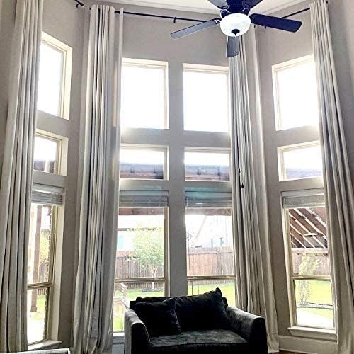 Miniatura 4 de Ikiriska Cortina Blackout Extra Larga. Cortina Opaca de Oscurecimiento Personalizada de 12-24 Pies de Largo (Crema, 50" An x 96" L)
