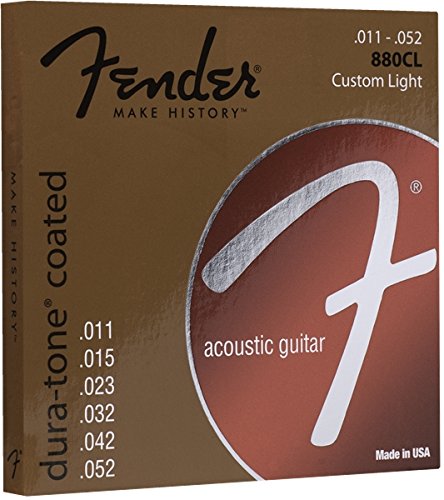 Fender Dura-Tone Coated 80/20 Bronze Acoustic Guitar Strings, 880Cl .011-.052 #TOP1