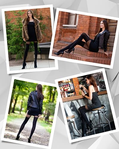 POSE Opaque Overknee Tights | Thigh High Stockings | Pantyhose with Overknee Boots Look4
