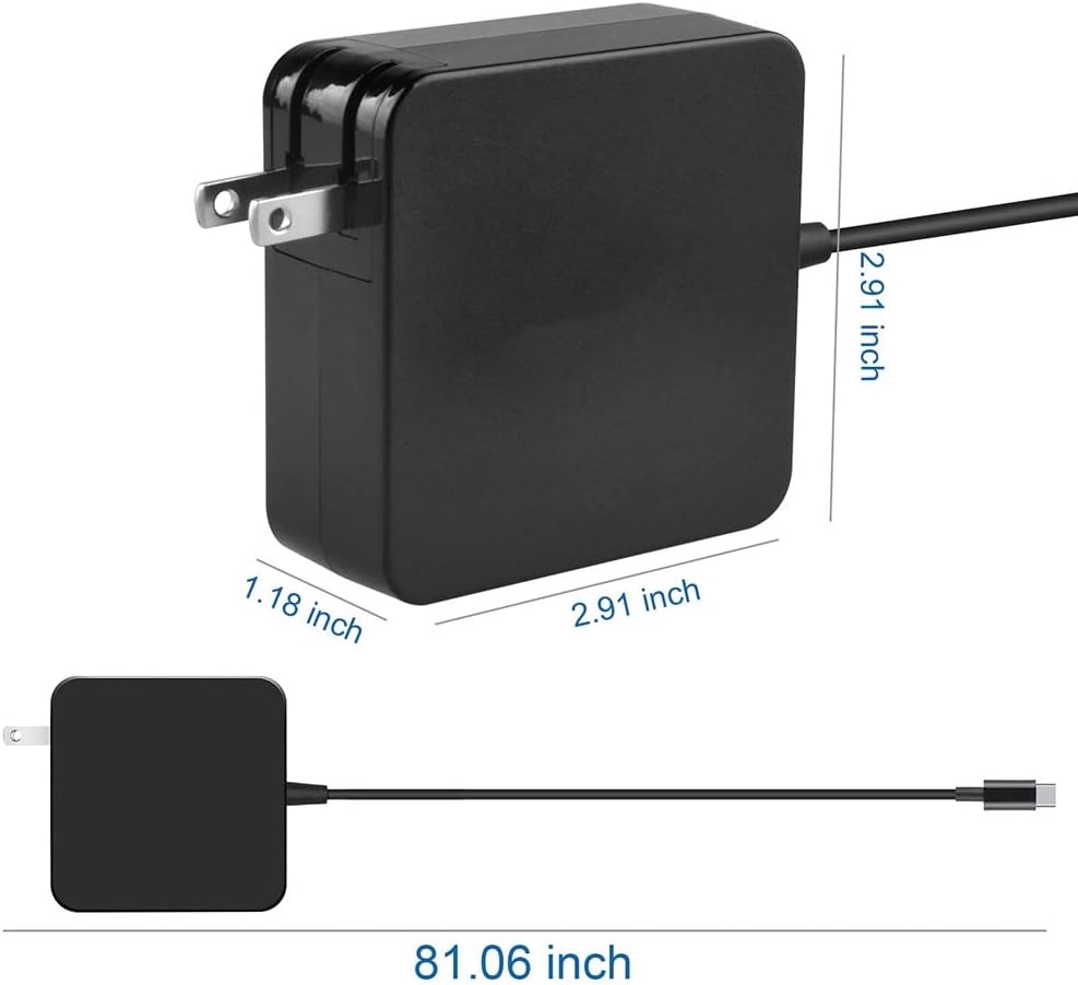 45W Type-C AC Adapter Charger Compatible with HP Elite x2 1012 G1 Tablet Power Supply Cord