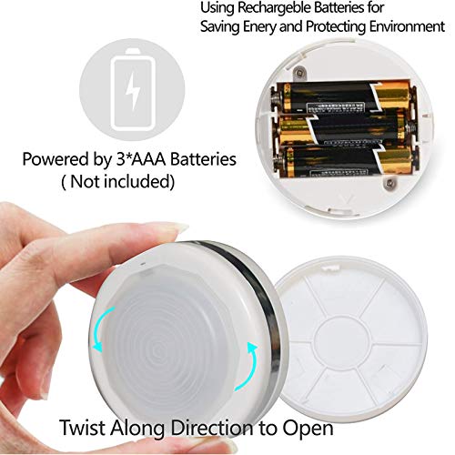 Image of Starxing Wireless LED Battery Operated, Under Cabinet Lighting, Dimmable Closet Puck Lights with Remote with Remote Control (4000K Natural White)