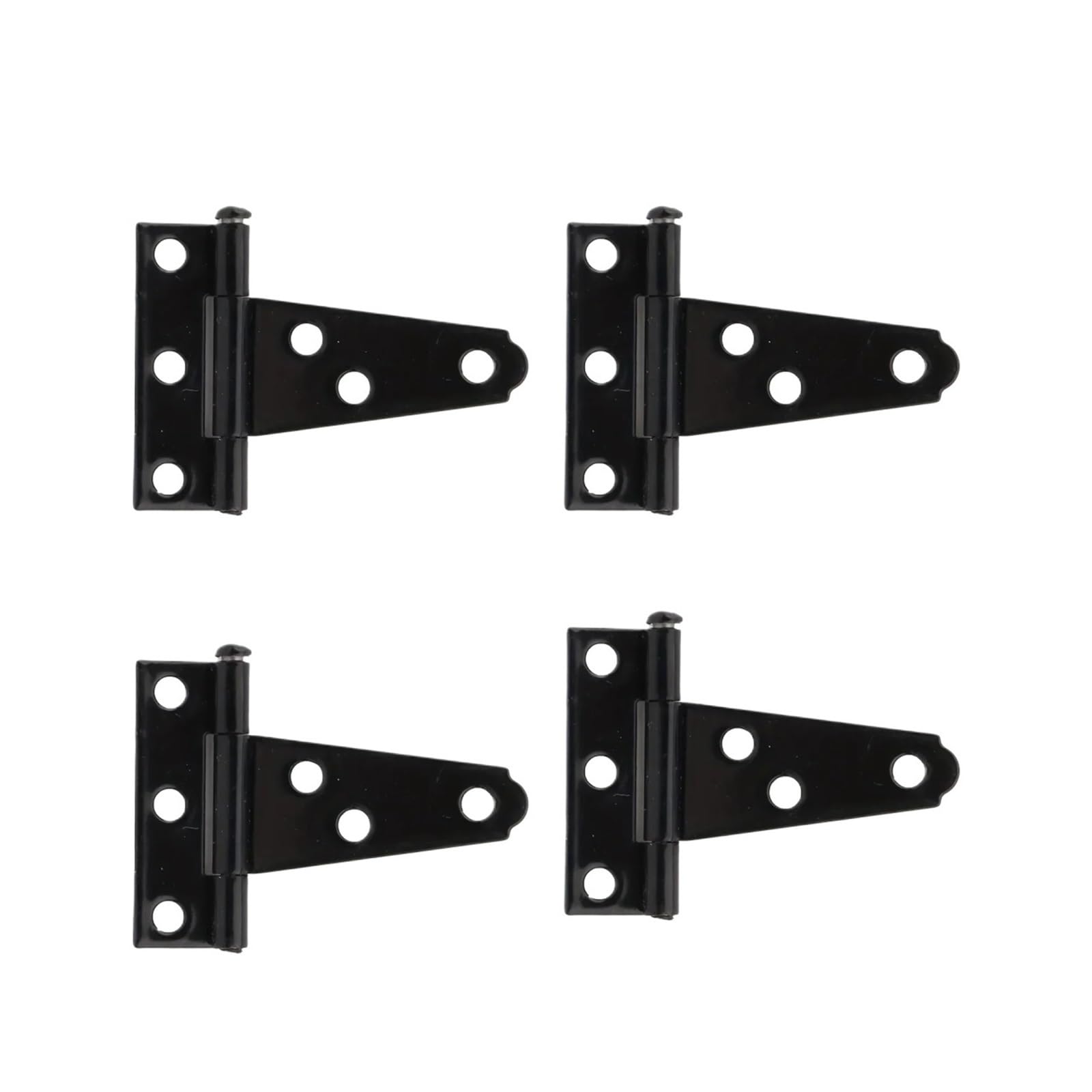 4 bisagras de puerta recubiertas de negro con tornillos for gabinete a prueba de herrumbre(20cm-8in)
