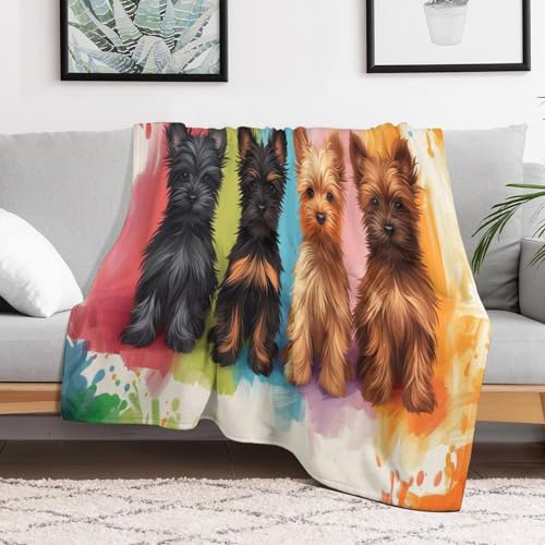 Couverture de lit flannel douce jeté haut de gamme à motif chiens