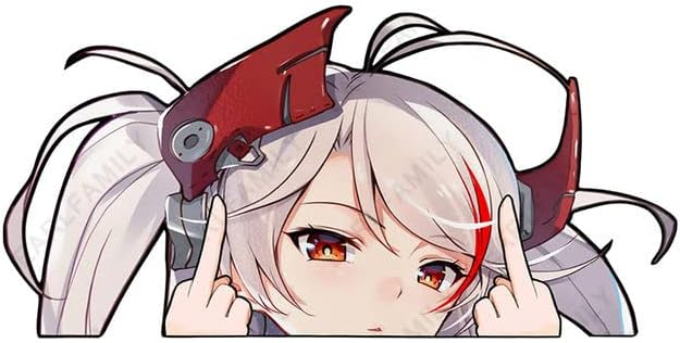 EARLFAMILY 5.1 pulgadas para Prinz Eugen Azur Lane Peeker - Adhesivo para coche, cabeza grande, vinilo de anime, JDM, para parabrisas trasero,