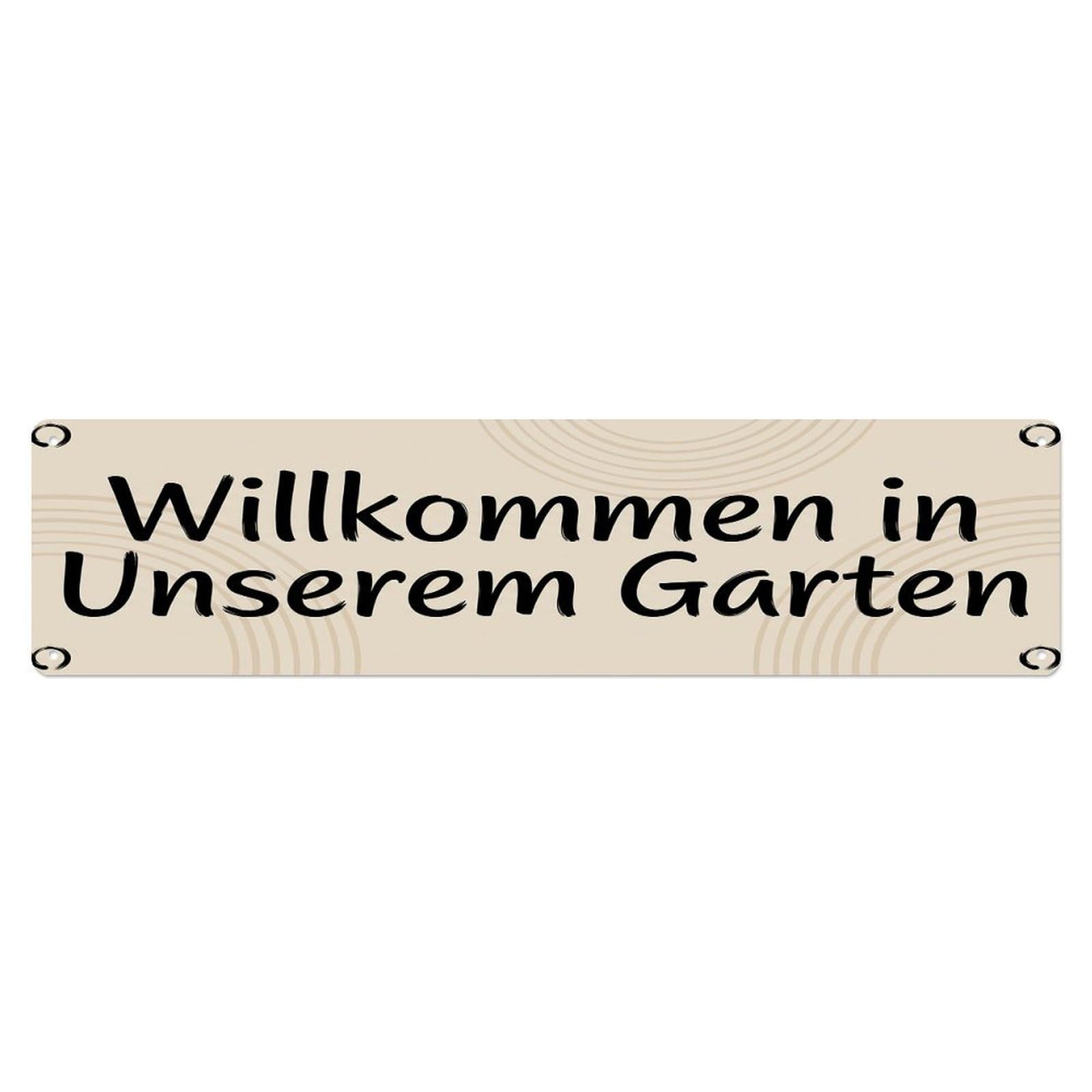 Vintage Welcome to Our Garden Zen Garden Minimalist Metal Tin Sign
