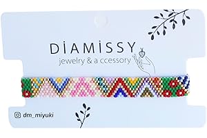 Dazzling Colorful Ethnic Pattern Handmade Miyuki Beads Bracelet for Women's Daily Wearing