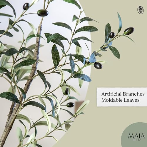 Maia Shop Plantas Artificiales Decorativas - Olivo Artificial Minimal 180 cm, Planta Grande para Decoración Hogar, Arbol Artificial con Maceta de Plástico incluida - imagen 6