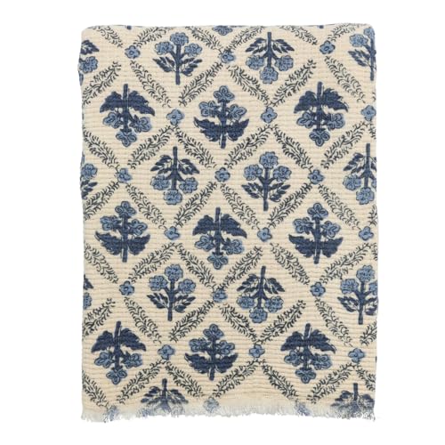 Mud Pie Blue Flower Pattern Blanket