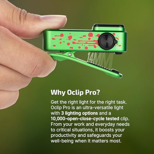 Image of OLIGHT Oclip Pro EDC Flashlight Clip-on Light, Rechargeable 500 Lumens with Three Lighting Solutions Type-C Charging, Magnetic Flash Lights for Signaling, Cycling, Outdoor or Indoor Use(Zombie Green)