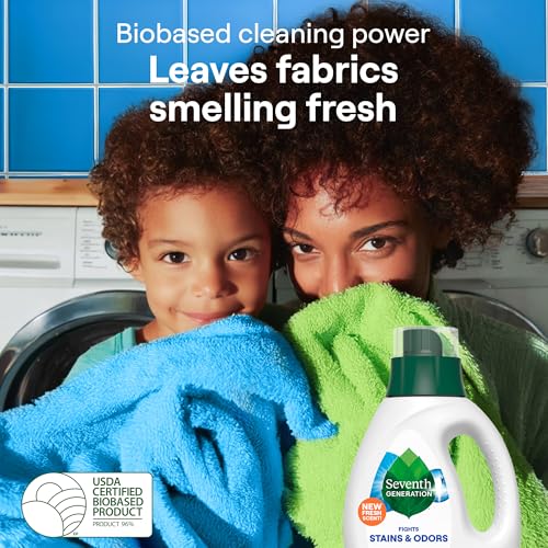 Image of Seventh Generation Laundry Detergent, 40 oz (53 loads), Fresh Scent, Fights Stains & Odor, Concentrated Formula, Scent Made From 100% Essential Oils & Botanical Ingredients