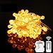 Produktbild SYTUAM Globe Lichterketten,10M100LED batteriebetriebene, Warmweiß,Fernbedienung mit Timer, Wasserdicht für Innen und Außen Dekoration,Lichterkette für Weihnachten Hochzeit Party Weihnachtsbaum
